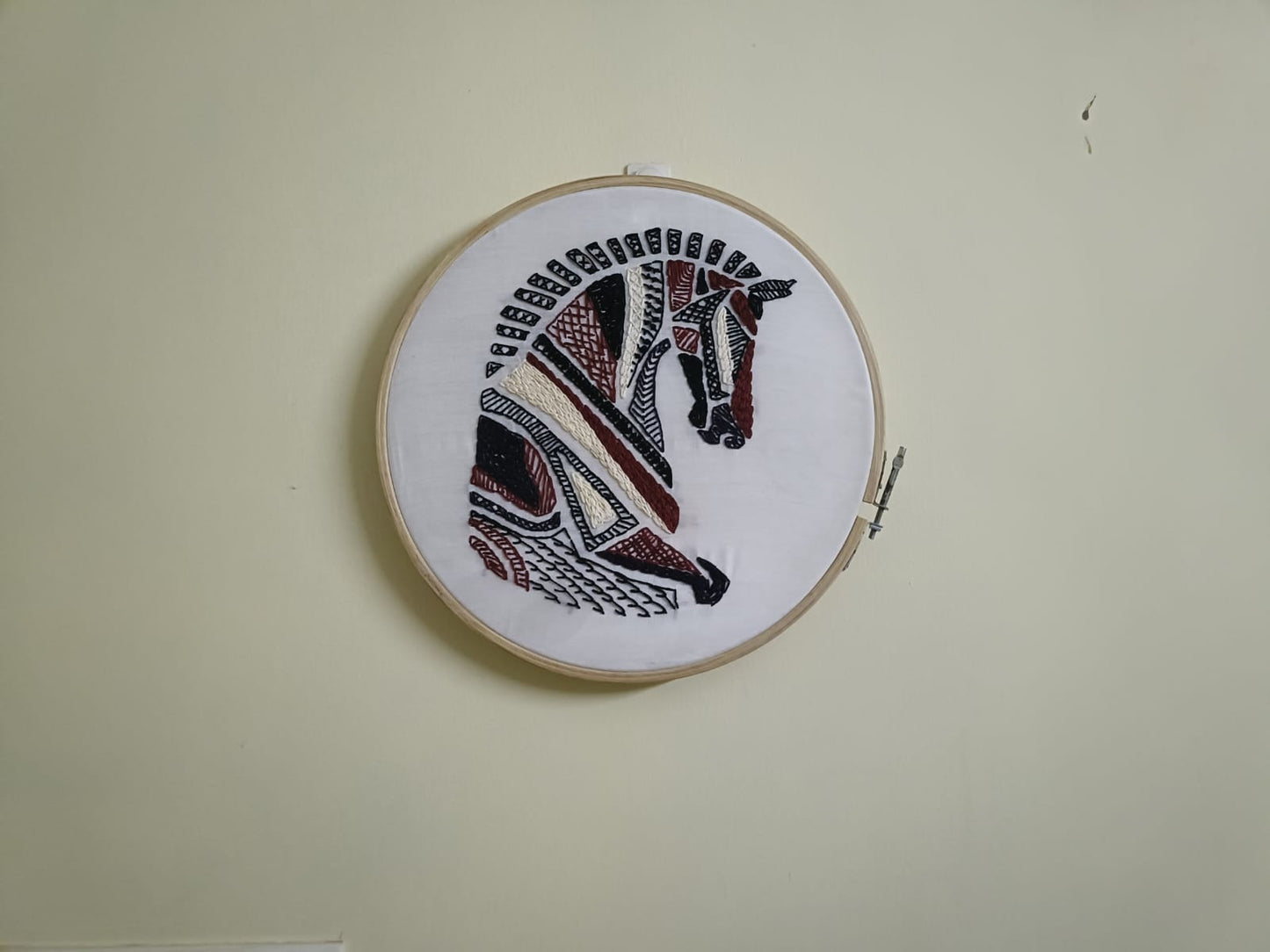 Horse embroidery hoop - 12 inches