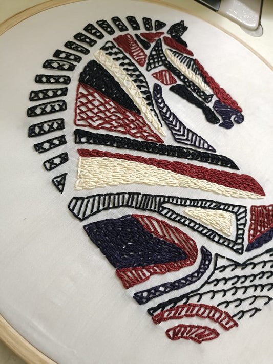 Horse embroidery hoop - 12 inches